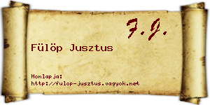 Fülöp Jusztus névjegykártya