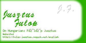 jusztus fulop business card